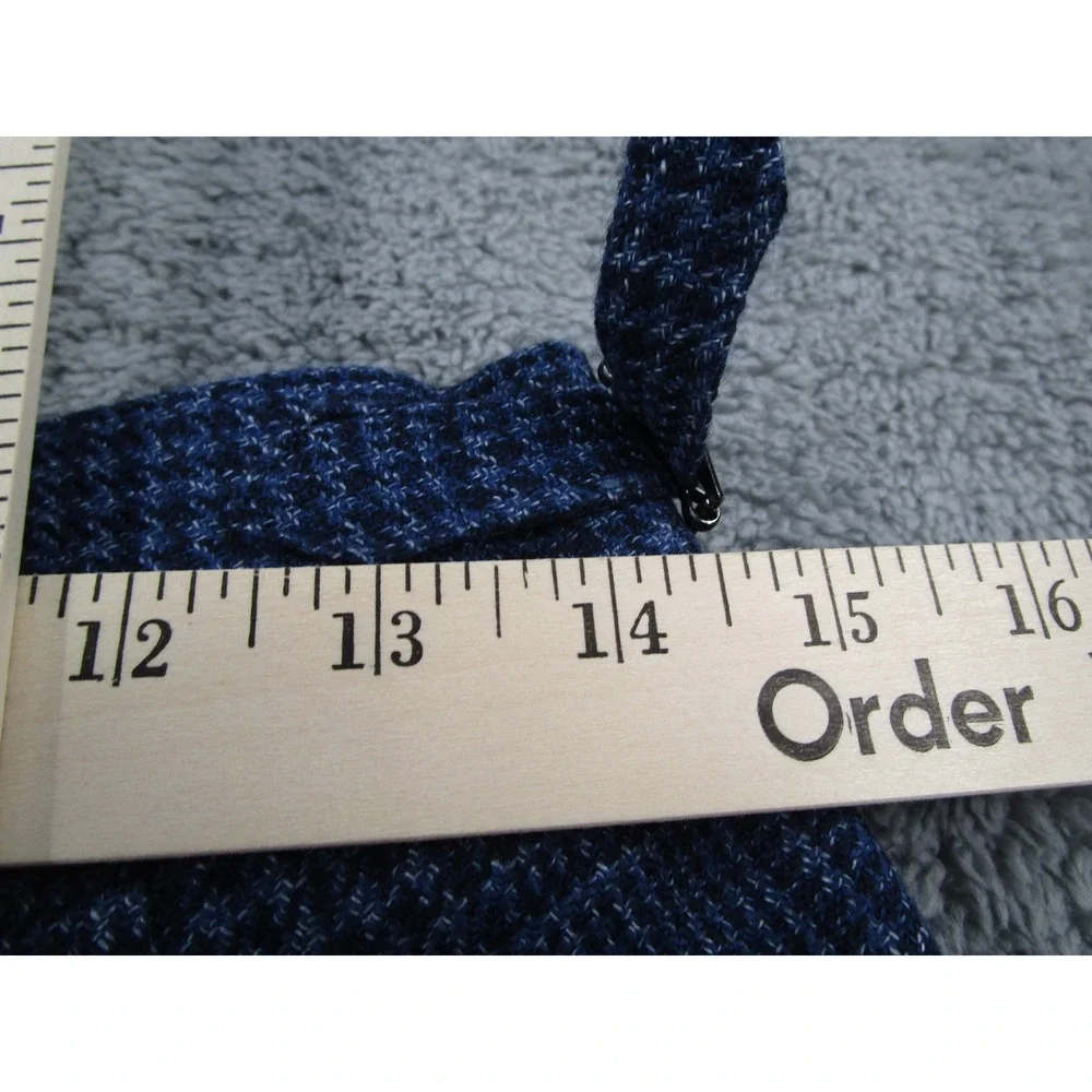 Suitsupply Brentwood Blue Glen Check Wool Linen Pleated Trousers Mens 36S